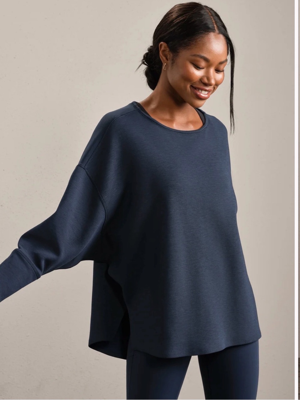 RHONE Navy Relaxed Crewneck Sweatshirt